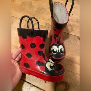 Western Chief Red and Black Ladybug Boots